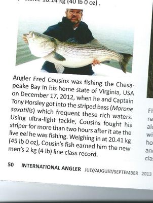 Cousins World Record Striper
